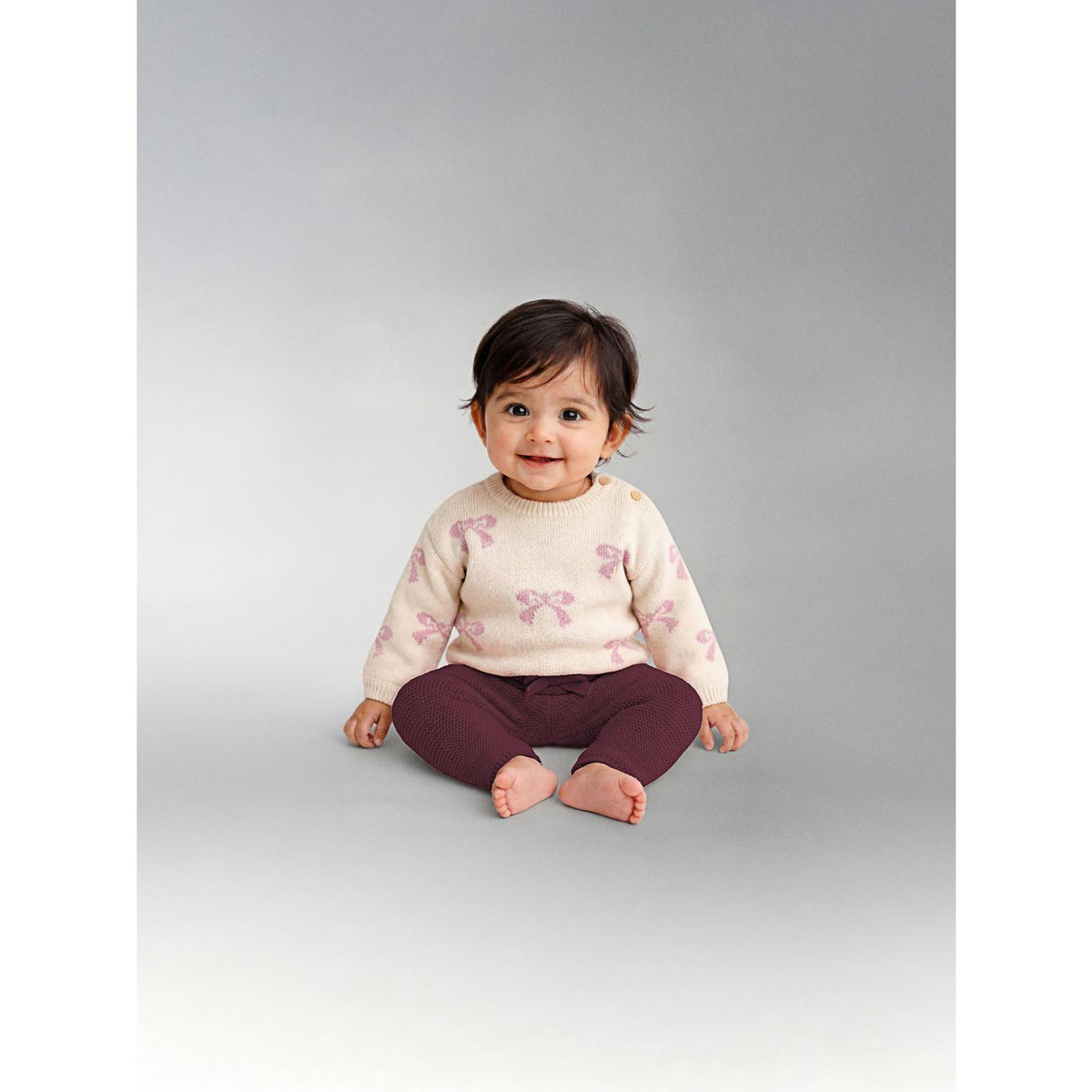 Name It Birch Bows In Mauve Shadows Nbfoana Ls Knit Box