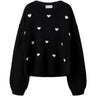 Name It Black Hearts In Birch Nkfogusse Ls Knit