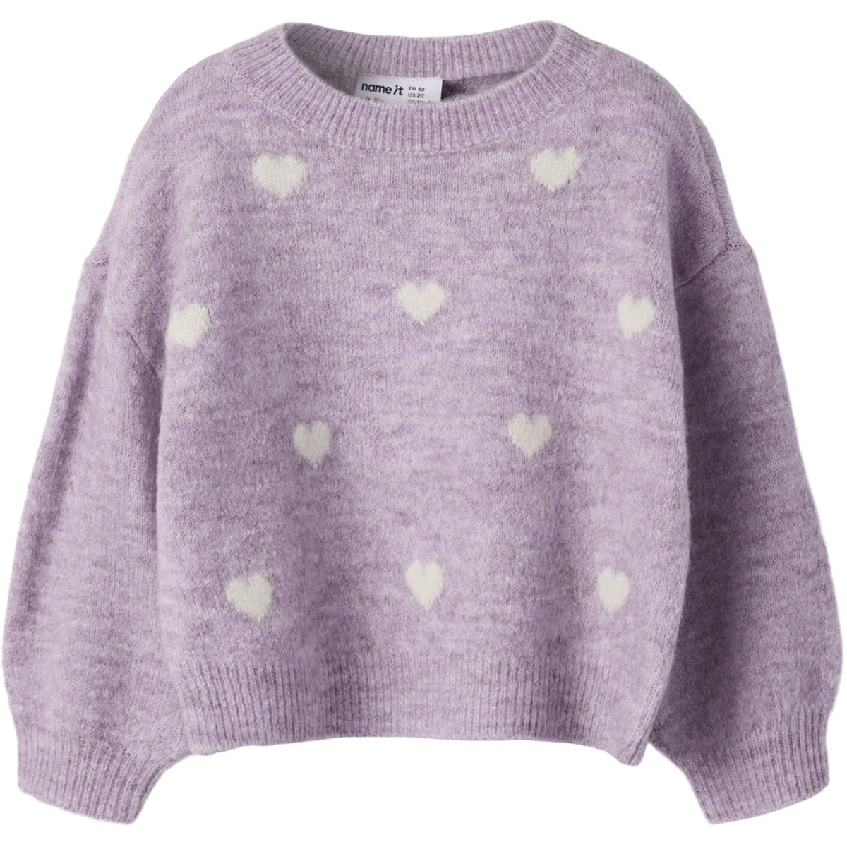 Name It Mauve Shadows Birch Hearts Nmfogusse Ls Knit