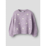 Name It Mauve Shadows Birch Hearts Nmfogusse Ls Knit