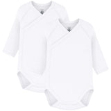 Petit Bateau White Long Sleeve Bodysuit 3-Pack