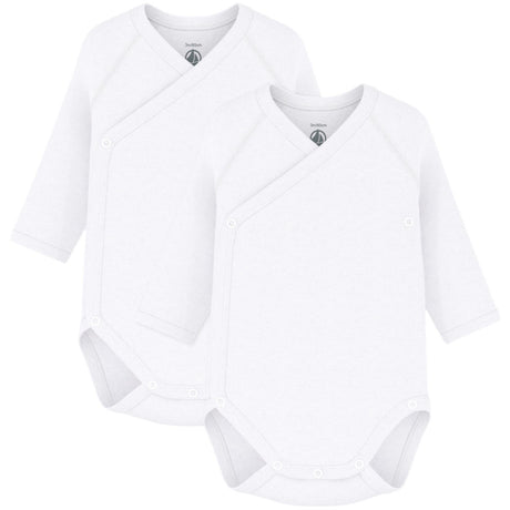 Petit Bateau White Long Sleeve Bodysuit 3-Pack