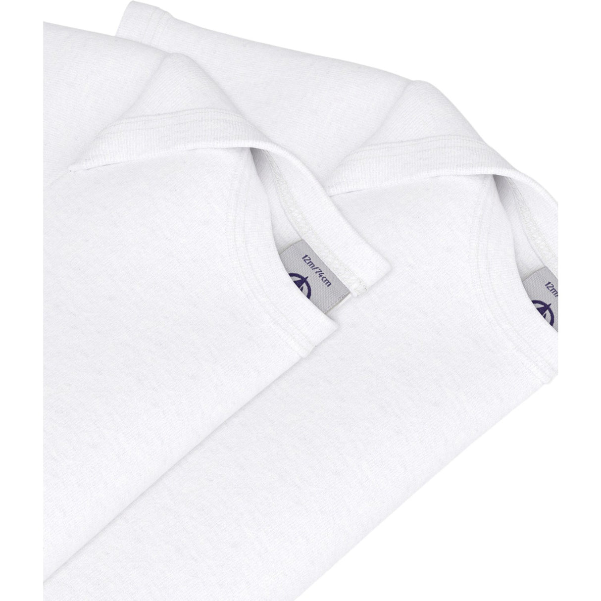 Petit Bateau White 2-Pack Short Sleeve Body