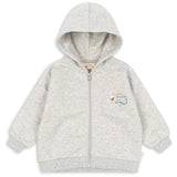 Konges Sløjd Grey Melange Lou Sequin Sweat Zip Hood Gots