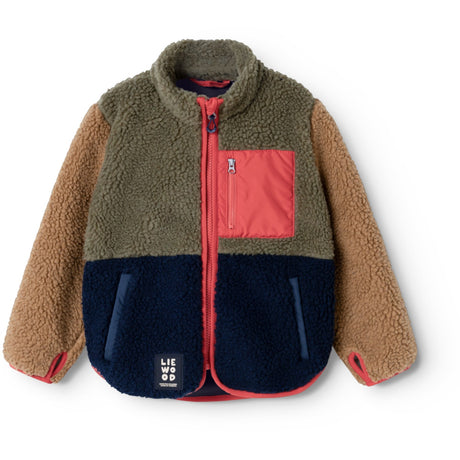 LIEWOOD Army Brown Multi Mix Nolan Pile Jacket