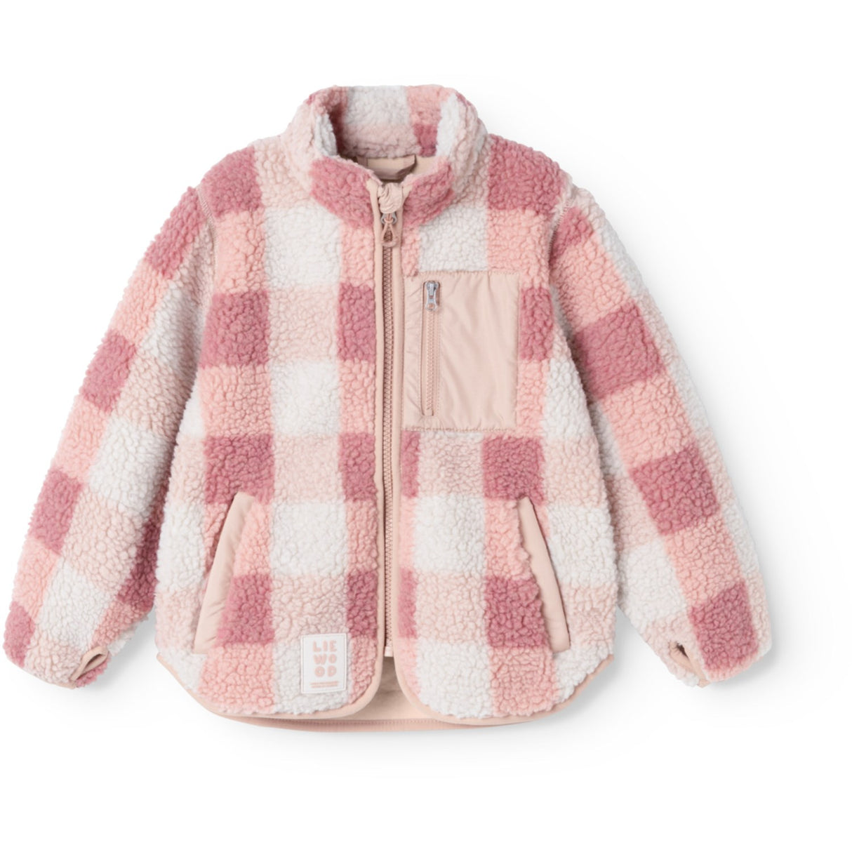 LIEWOOD Mega Check / Rose Blush Nolan Pile Jacket
