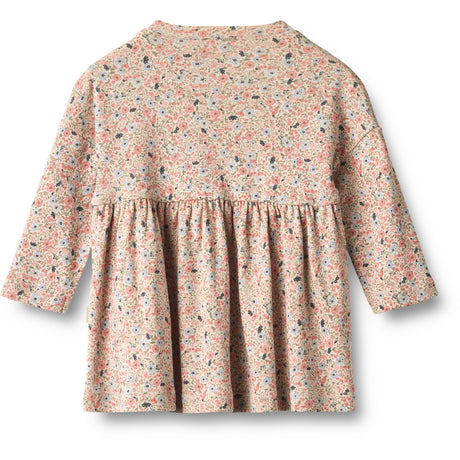 Wheat Grey Cloud Flowers Jersey Dress L/S Emmy