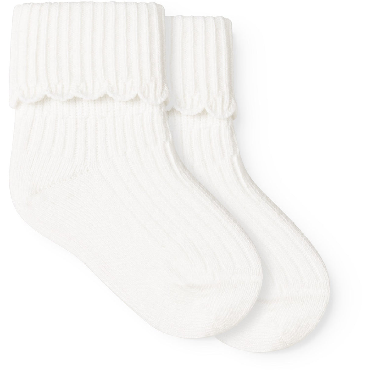 MarMar Gentle White Newborn Socks Scallop 2-pack Socks