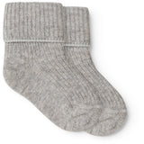 MarMar Light Grey Melange Newborn Socks 2-pack Socks