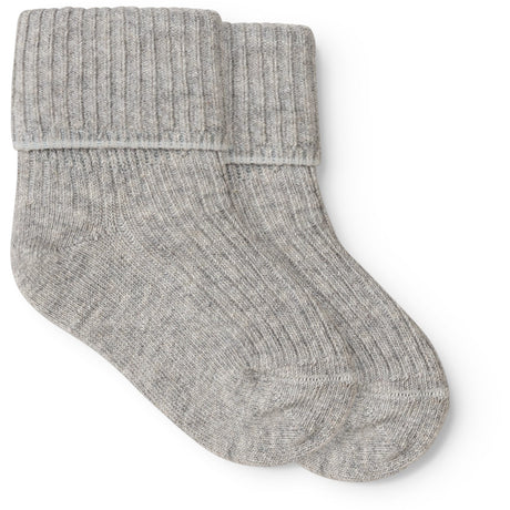 MarMar Light Grey Melange Newborn Socks 2-pack Socks