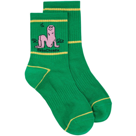 Bobo Choses Green Long Puff Short Socks