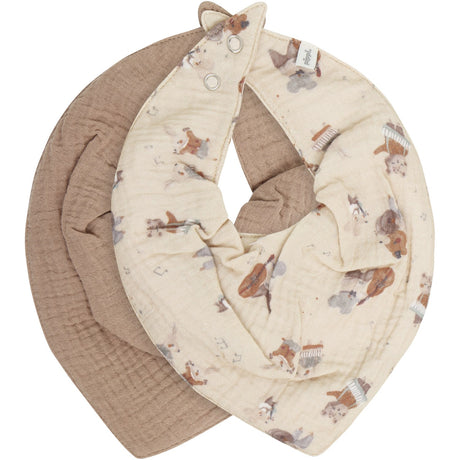 Pippi Mocha Meringue Bib Muslin W. Aop (2-Pack)