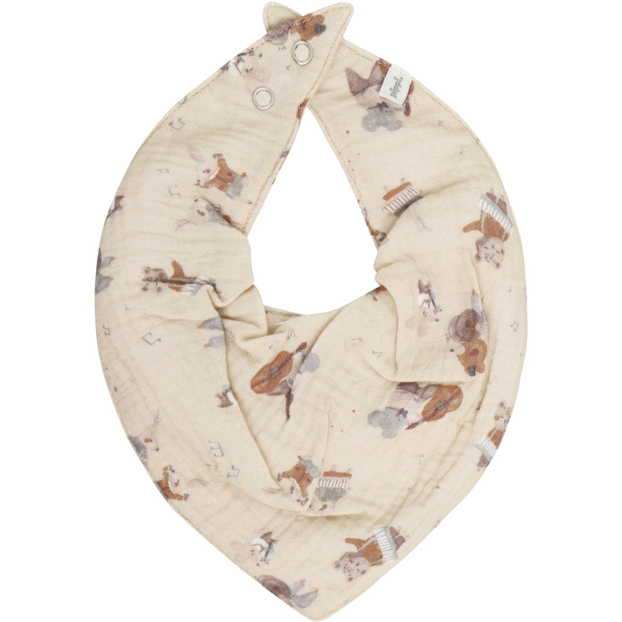 Pippi Mocha Meringue Bib Muslin W. Aop (2-Pack)