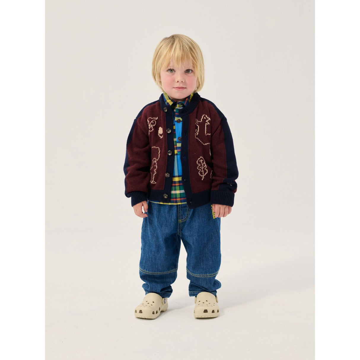 Bobo Choses Midnight Blue Taxi Saurus Tag Denim Pants