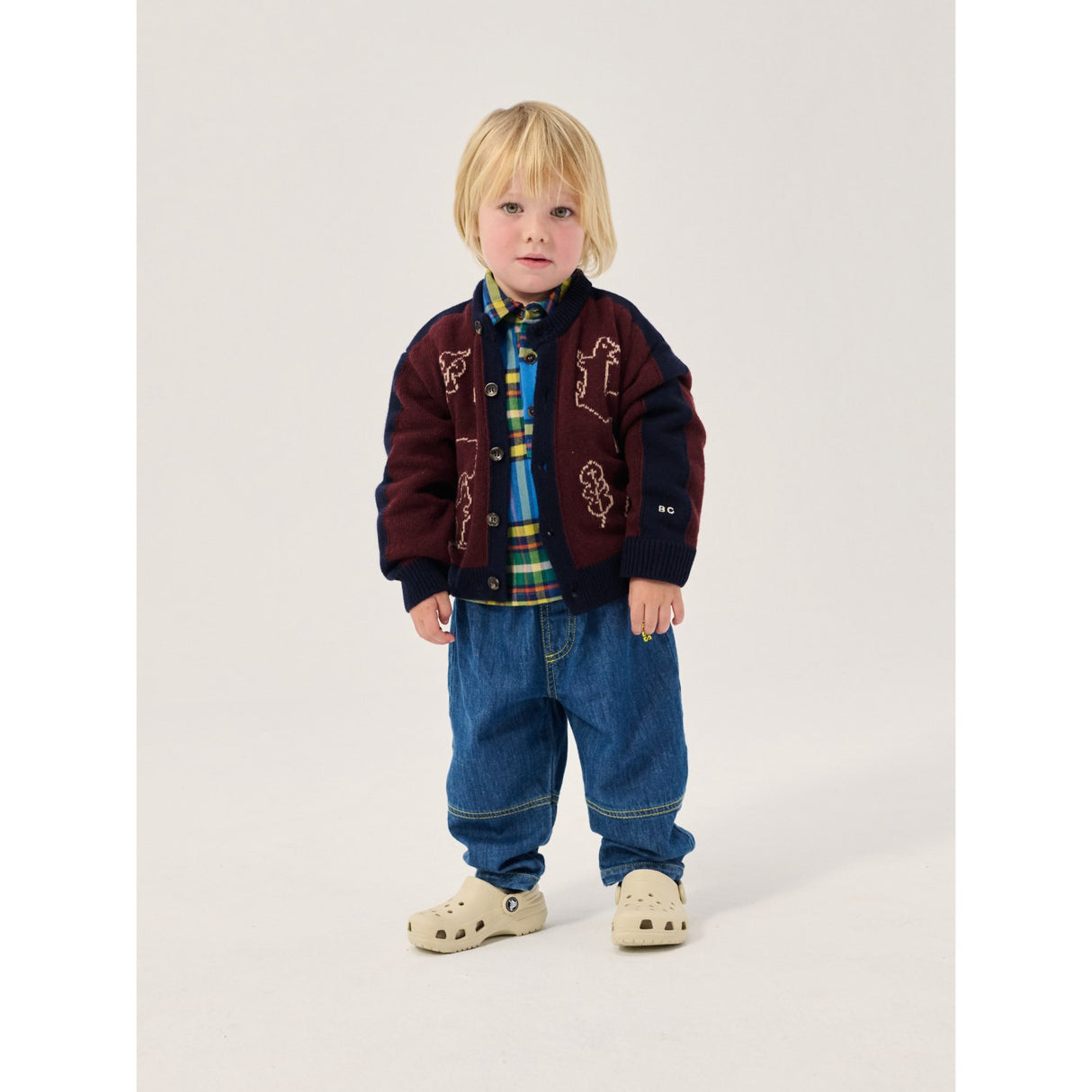 Bobo Choses Midnight Blue Taxi Saurus Tag Denim Pants
