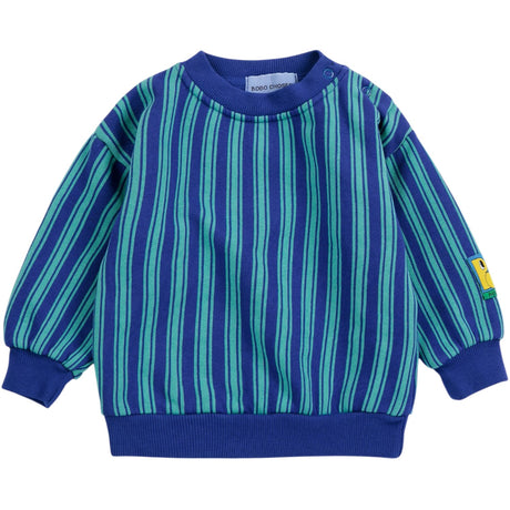 Bobo Choses Blue Booo Bo Choses Tag Stripes Sweatshirt