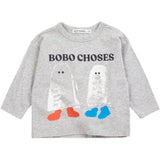 Bobo Choses Light Heather Grey Booty Ghosts T-Shirt