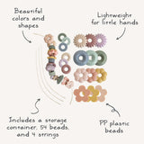 Mushie Multi Mushie Bead Lacing Toy Set