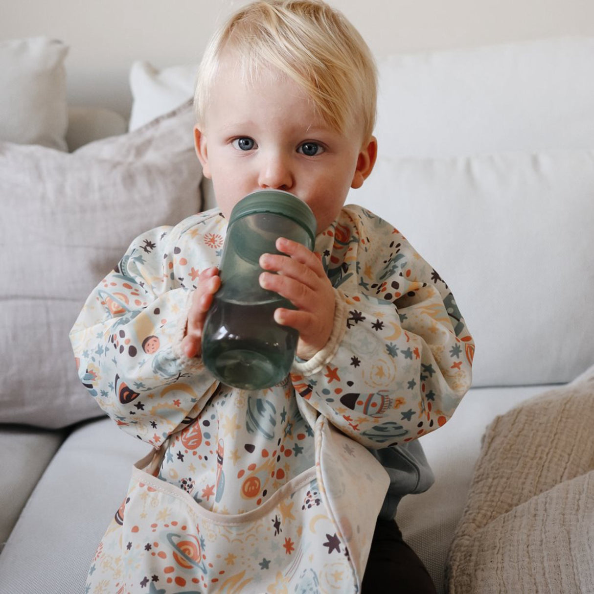 Mushie Space Mushie Long Sleeve Bib - Space