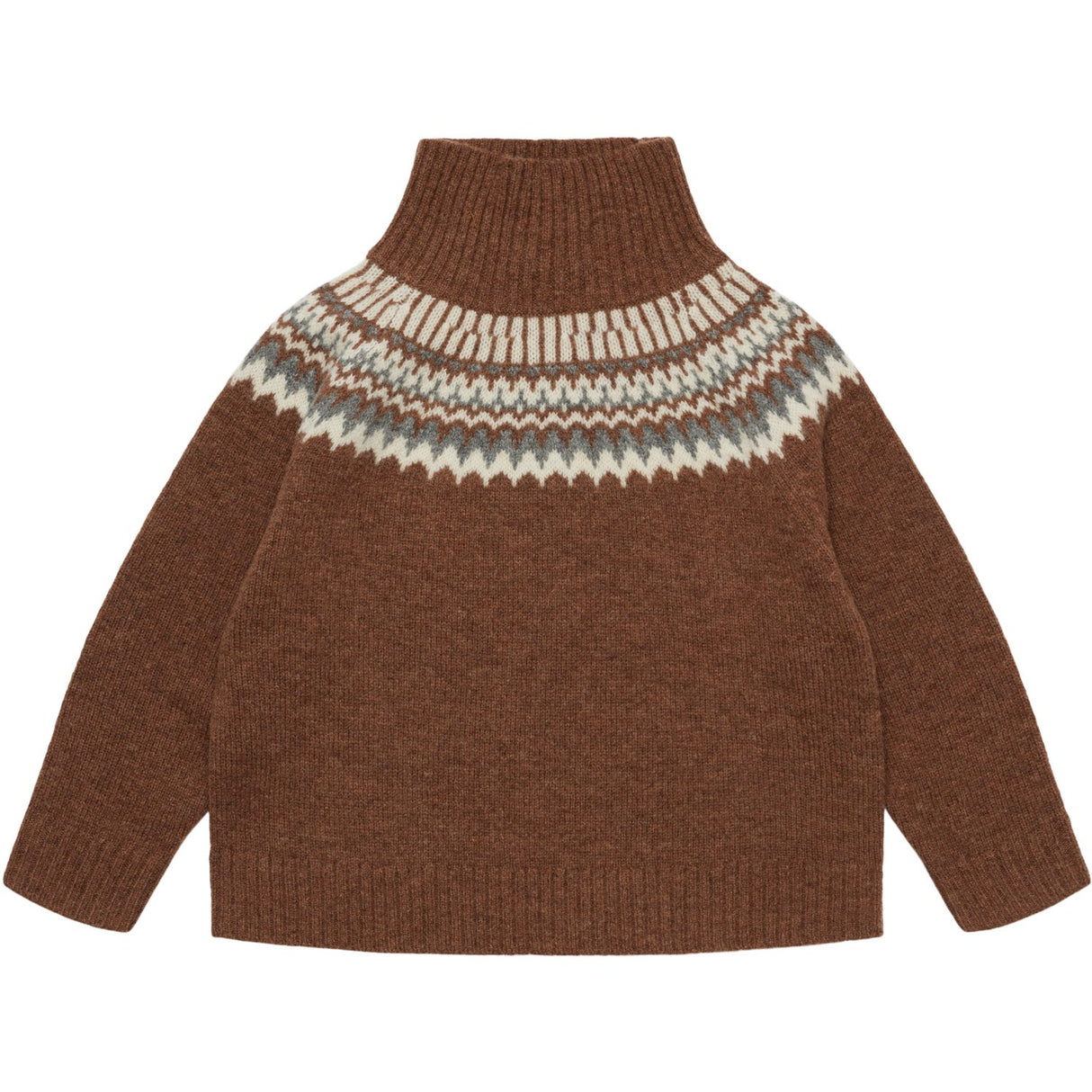 FUB Hazel Melange Lambswool Fair Isle Sweater