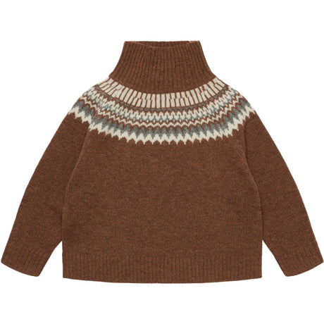 FUB Hazel Melange Lambswool Fair Isle Sweater