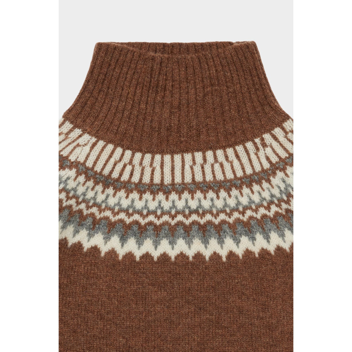 FUB Hazel Melange Lambswool Fair Isle Sweater