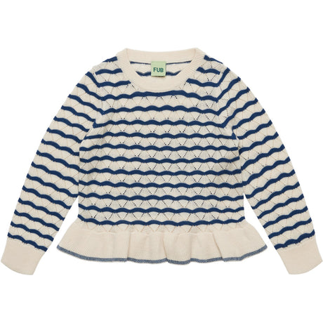 FUB Ecru/Deep Indigo Pointelle Tee