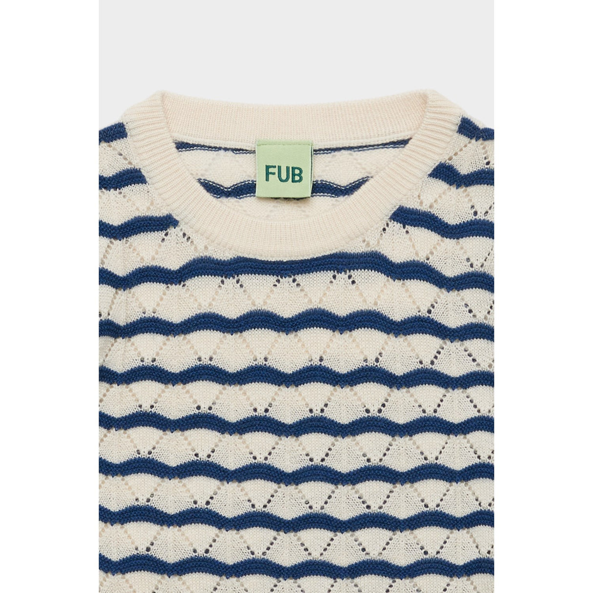 FUB Ecru/Deep Indigo Pointelle Tee