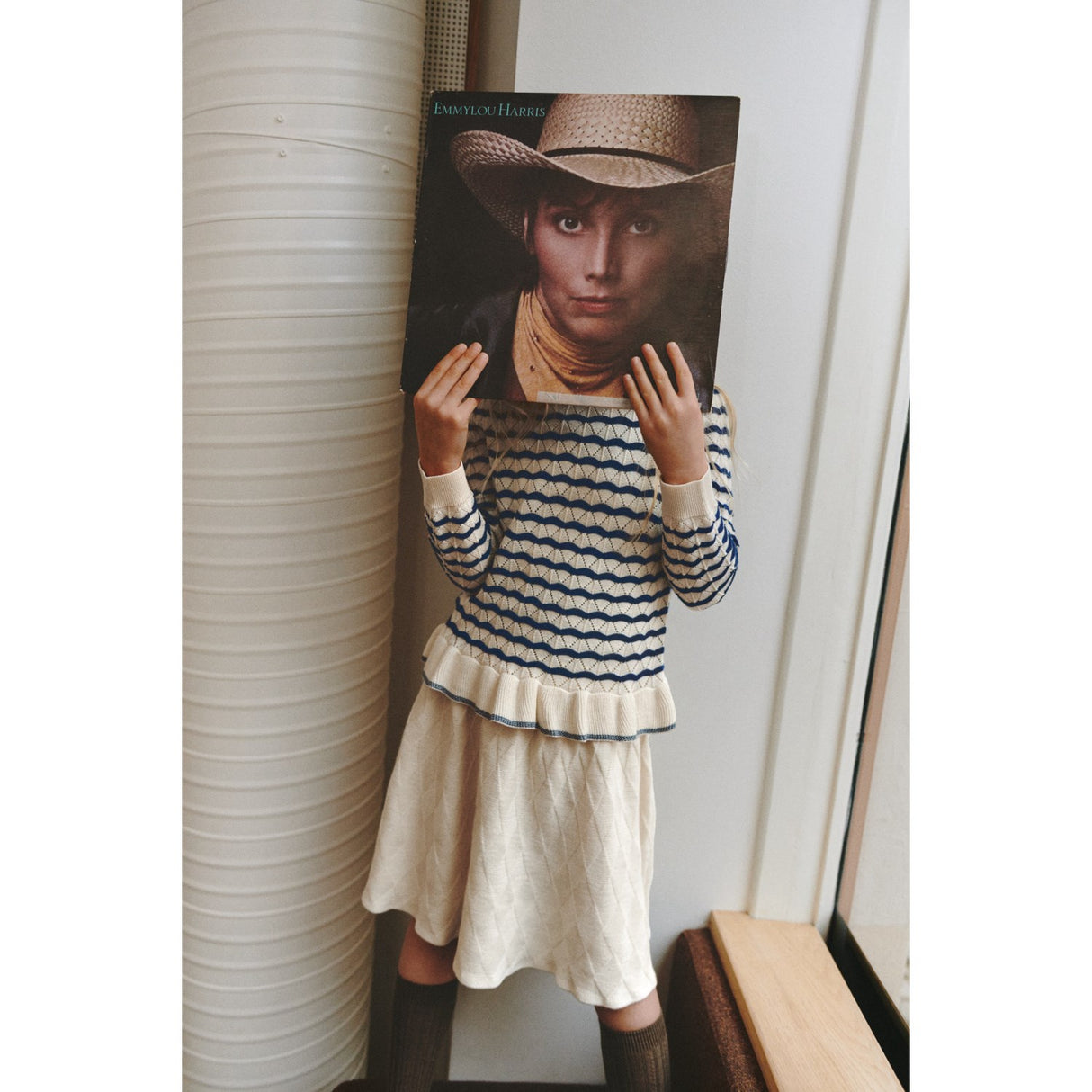 FUB Ecru/Deep Indigo Pointelle Tee