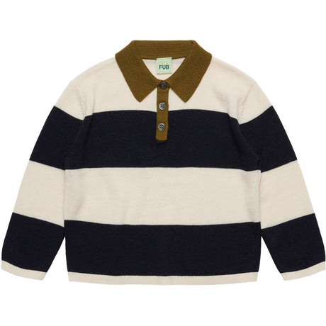 FUB Ecru/Navy Striped Polo