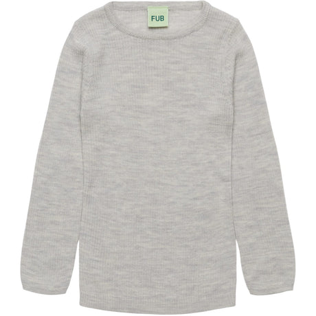 FUB Light Grey Melange Rib Blouse