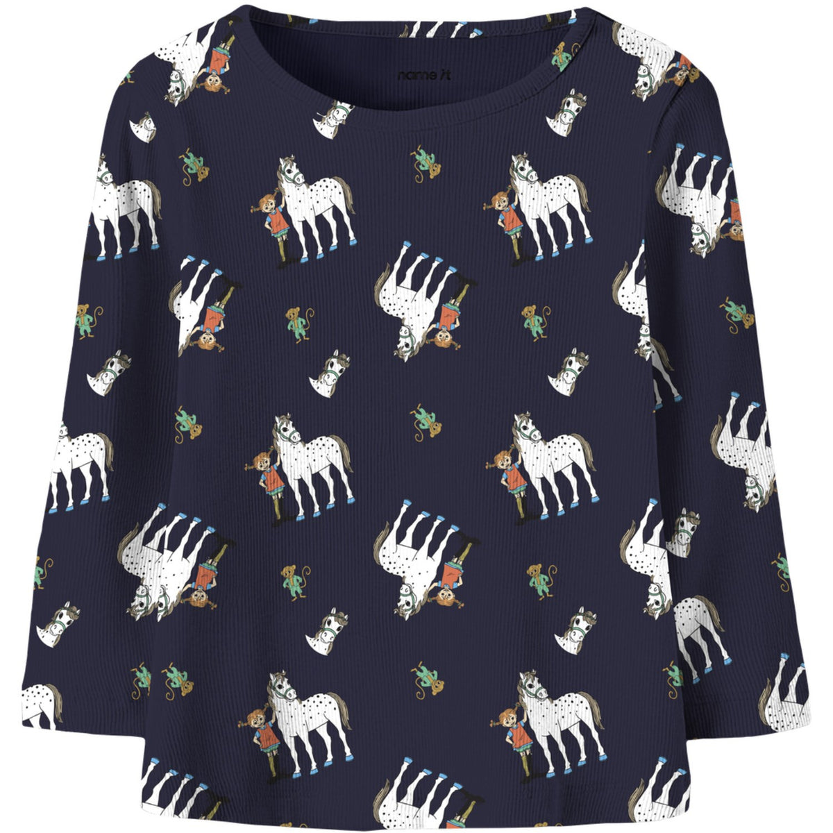 Name It Evening Blue Nmfokka Pippi Ls Slim Top Sky