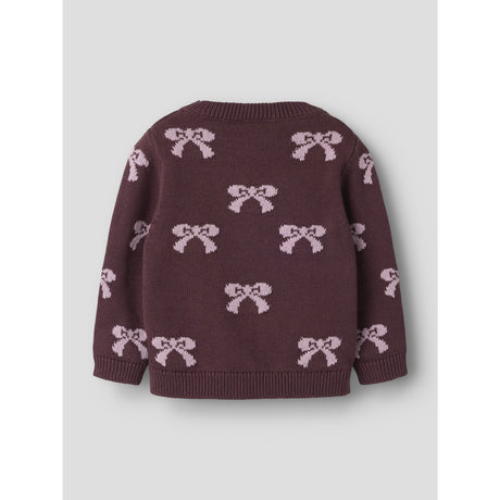 Name It Catawba Grape Mauve Shadows Bow Nmfrekka Ls Knit