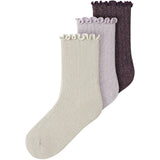 Name It Catawba Grape Lavender Fog + Birch Nmfrosie 3-Pack Socks