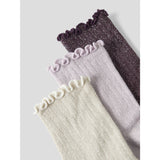 Name It Catawba Grape Lavender Fog + Birch Nmfrosie 3-Pack Socks