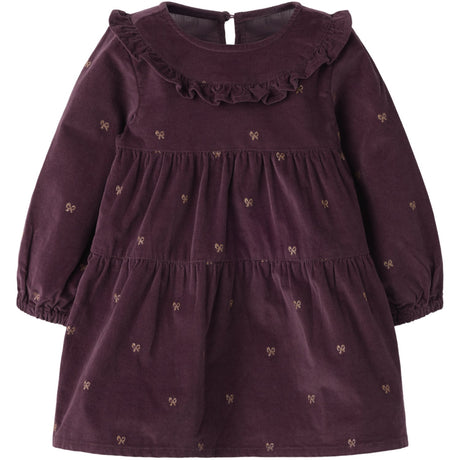 Name It Catawba Grape Glitter Bow Nmflaura Cord Glitter Dress 4510-Yt