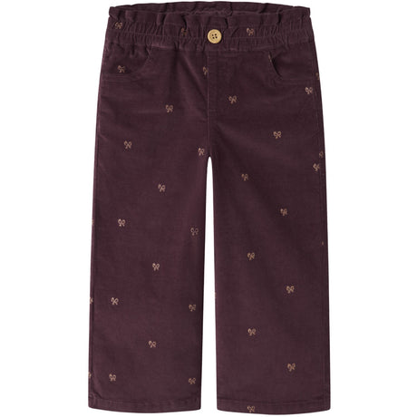 Name It Catawba Grape Glitter Bow Nmfbella Wide Cord Glitter Pants 4510-Yt