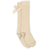 Mp Danmark Ecru Vita Knee Socks Bow