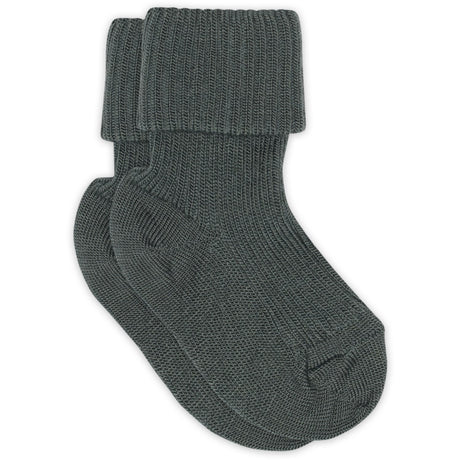 Mp Danmark Dark Forest Wool Rib Baby Socks