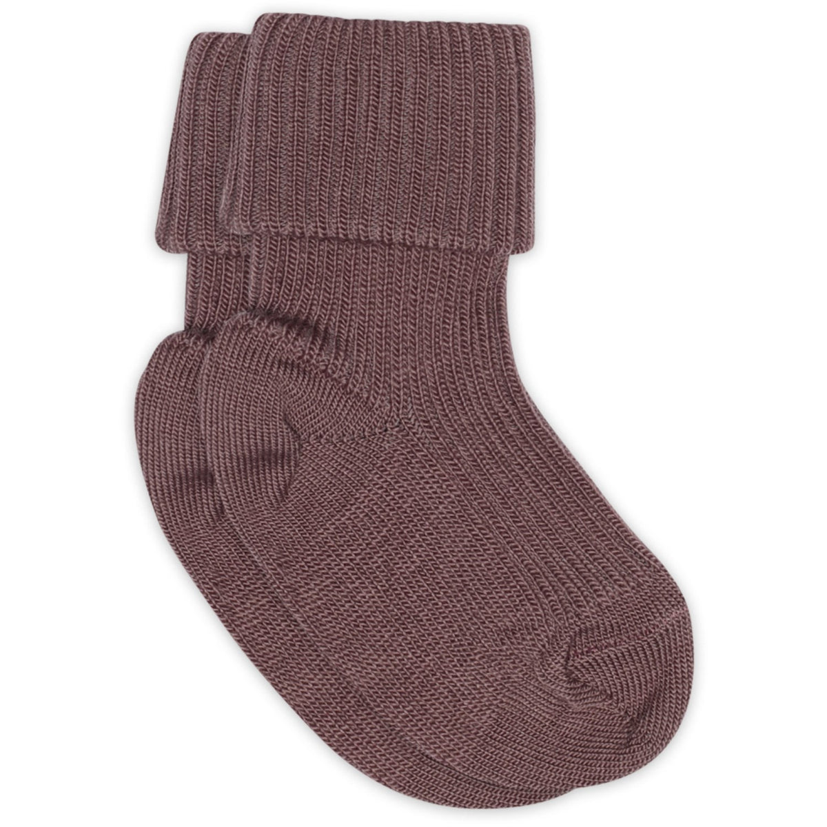 Mp Danmark Rose Taupe Wool Rib Baby Socks