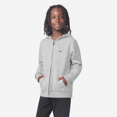 LACOSTE Argent Chine Heather Core Fleece Full Zip Hoodi