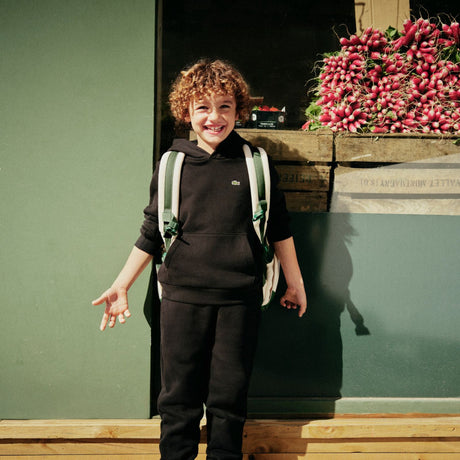 LACOSTE Noir Core Fleece Pullover Hoodi