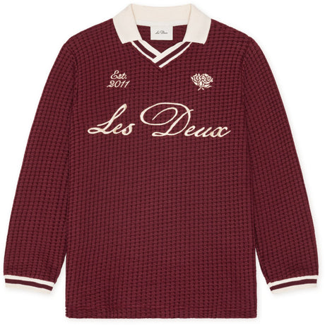 Les Deux Kids Chocolate Truffle Red Waffle Ls Football Jersey Kids