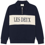 Les Deux Kids Dark Navy Zipper Rugby Sweatshirt Kids