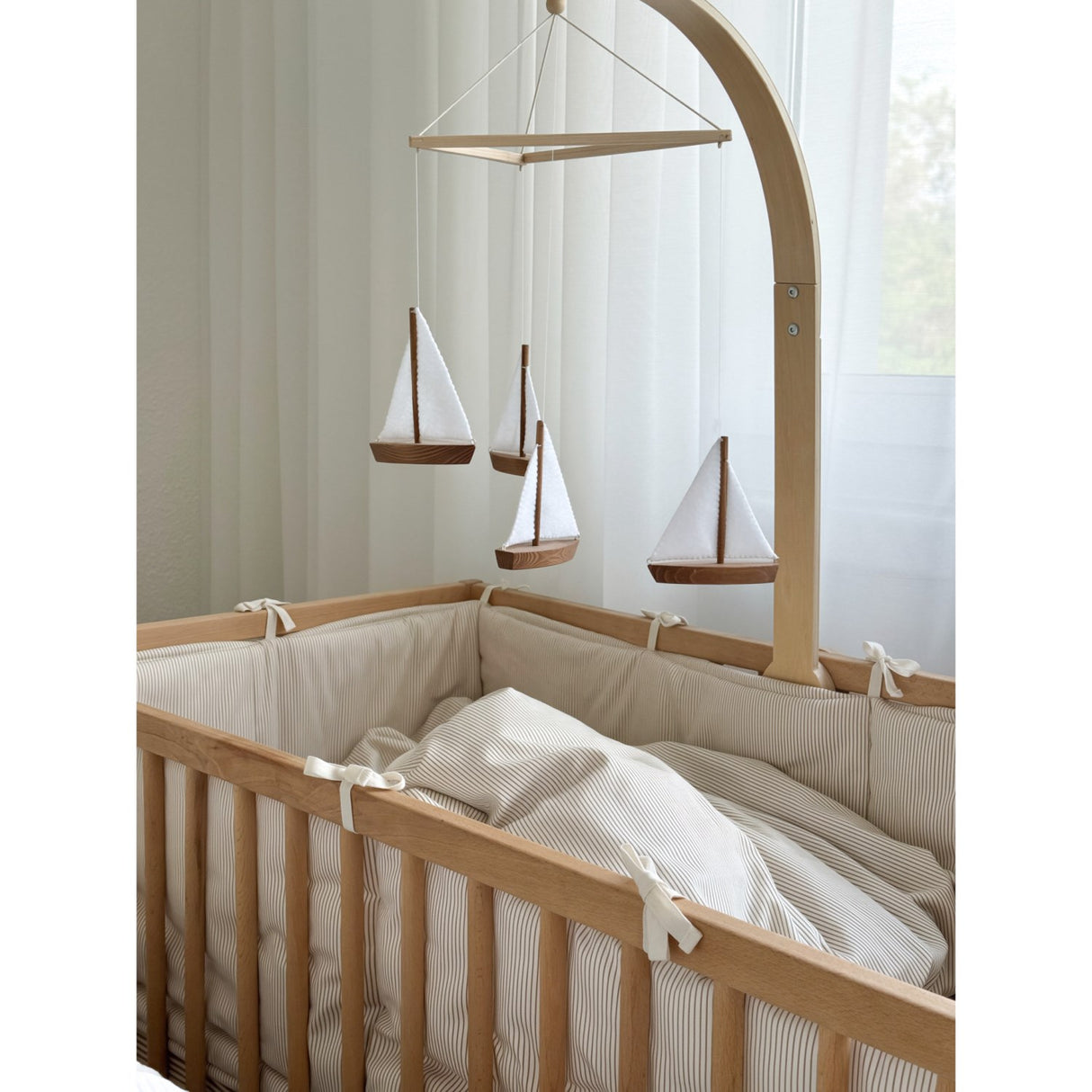 Cam Cam Copenhagen Classic Stripes Camel Cot Bumper