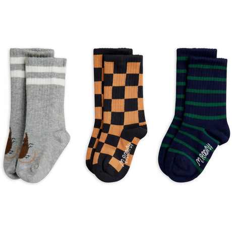 Mini Rodini Multi Chess Check 3-Pack Socks
