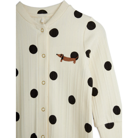 Mini Rodini Off-White Dots AOP Dog Jumpsuit