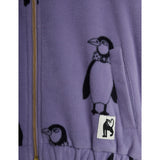 Mini Rodini Purple Penguin AOP Fleece Jacket