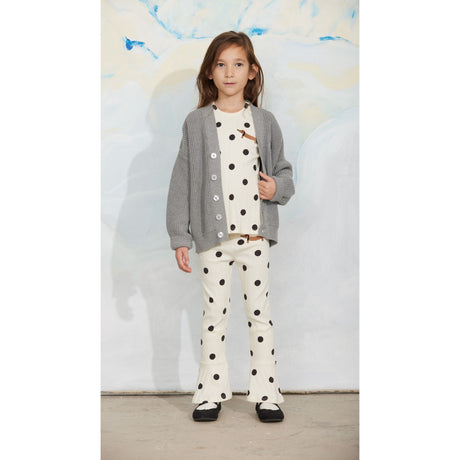 Mini Rodini Off-White Dots AOP Dog Ls Tee
