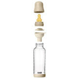 Bibs Vanilla GLOW Glass Baby Bottle Round Latex 1-Pack 240 Ml Medium Flow